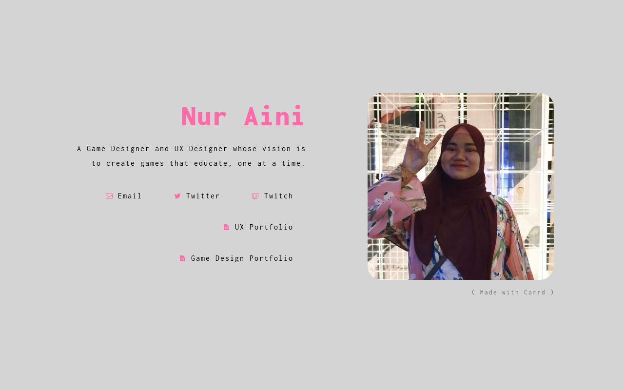Carrd profile picture for @nuraini